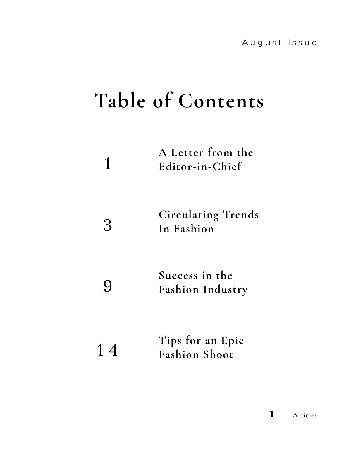 Free Minimal Fashion Magazine Template to Edit Online