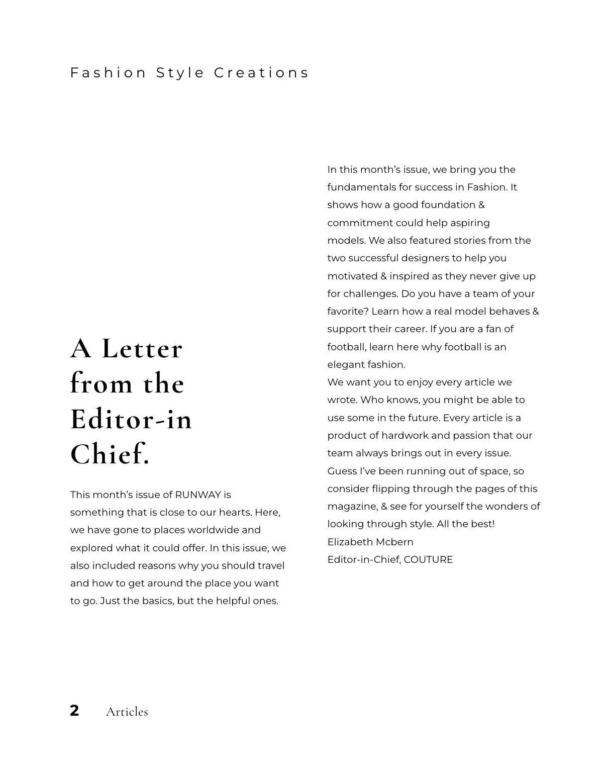 Free Minimal Fashion Magazine Template to Edit Online