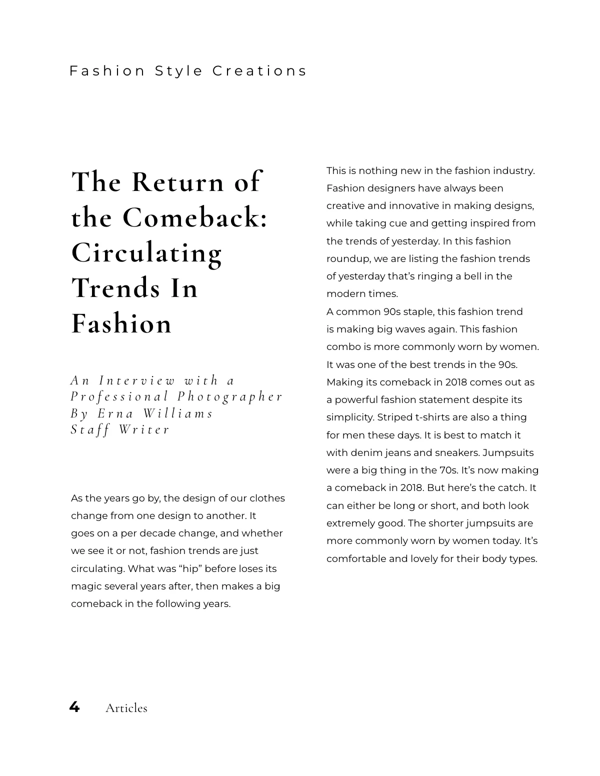 Free Minimal Fashion Magazine Template to Edit Online