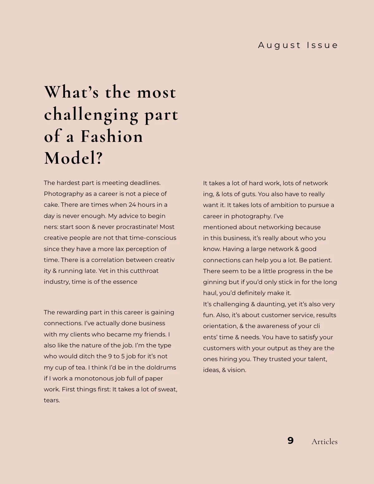 Free Minimal Fashion Magazine Template to Edit Online