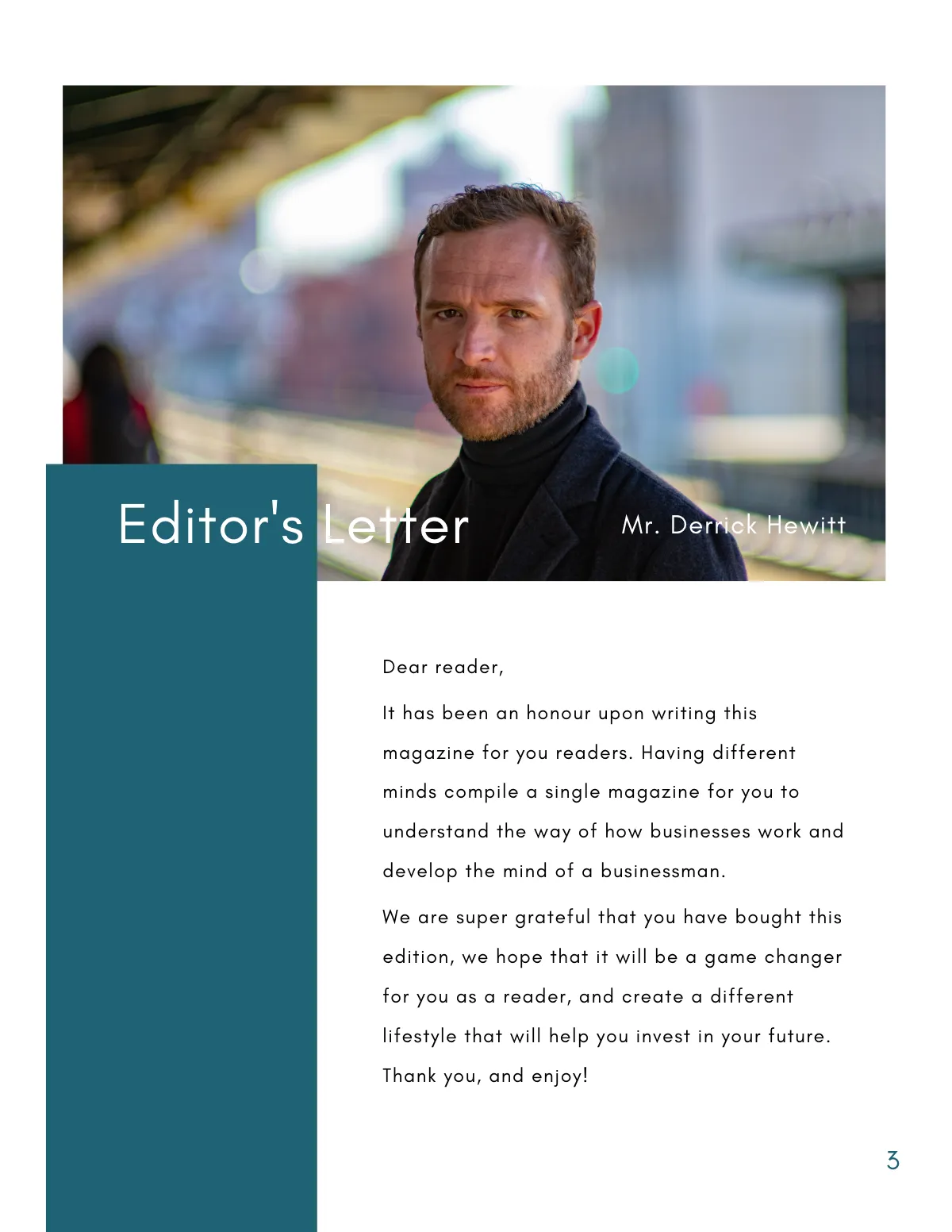 Free Minimal Business Magazine Template to Edit Online