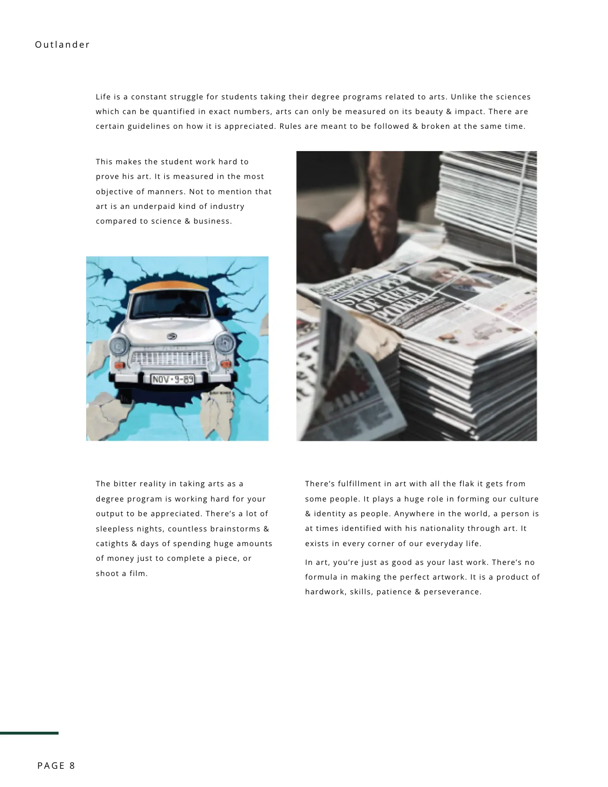 Free Minimal College Magazine Template to Edit Online
