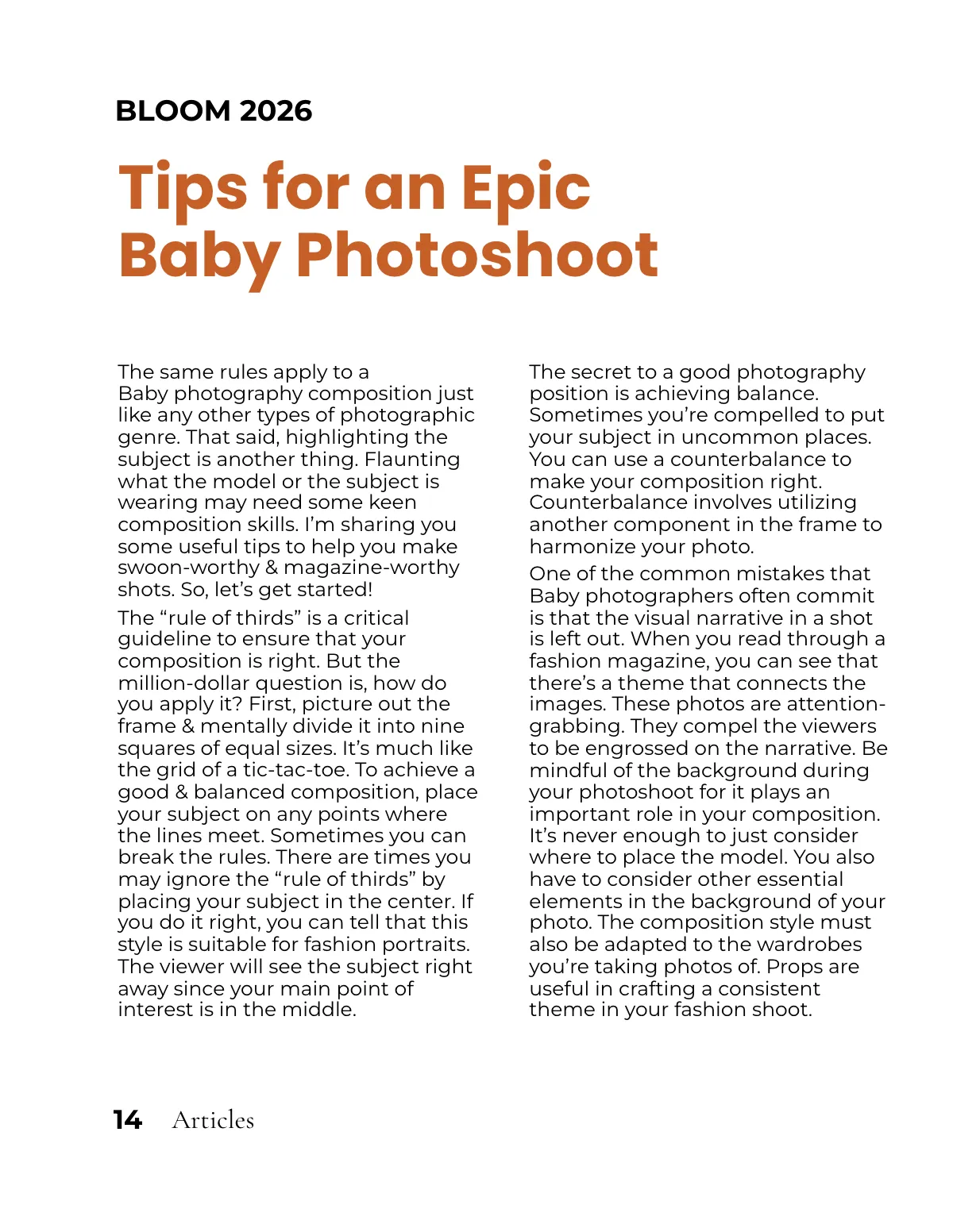 Free Newborn Photography Magazine Template to Edit Online