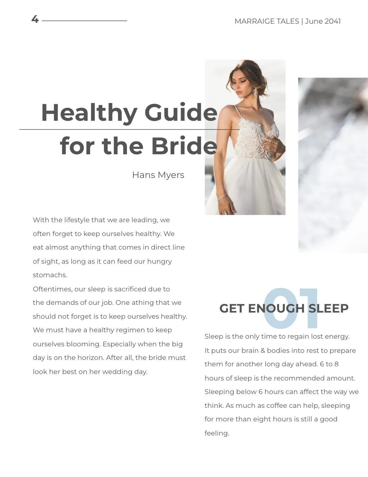 Free Printable Wedding Magazine Template to Edit Online