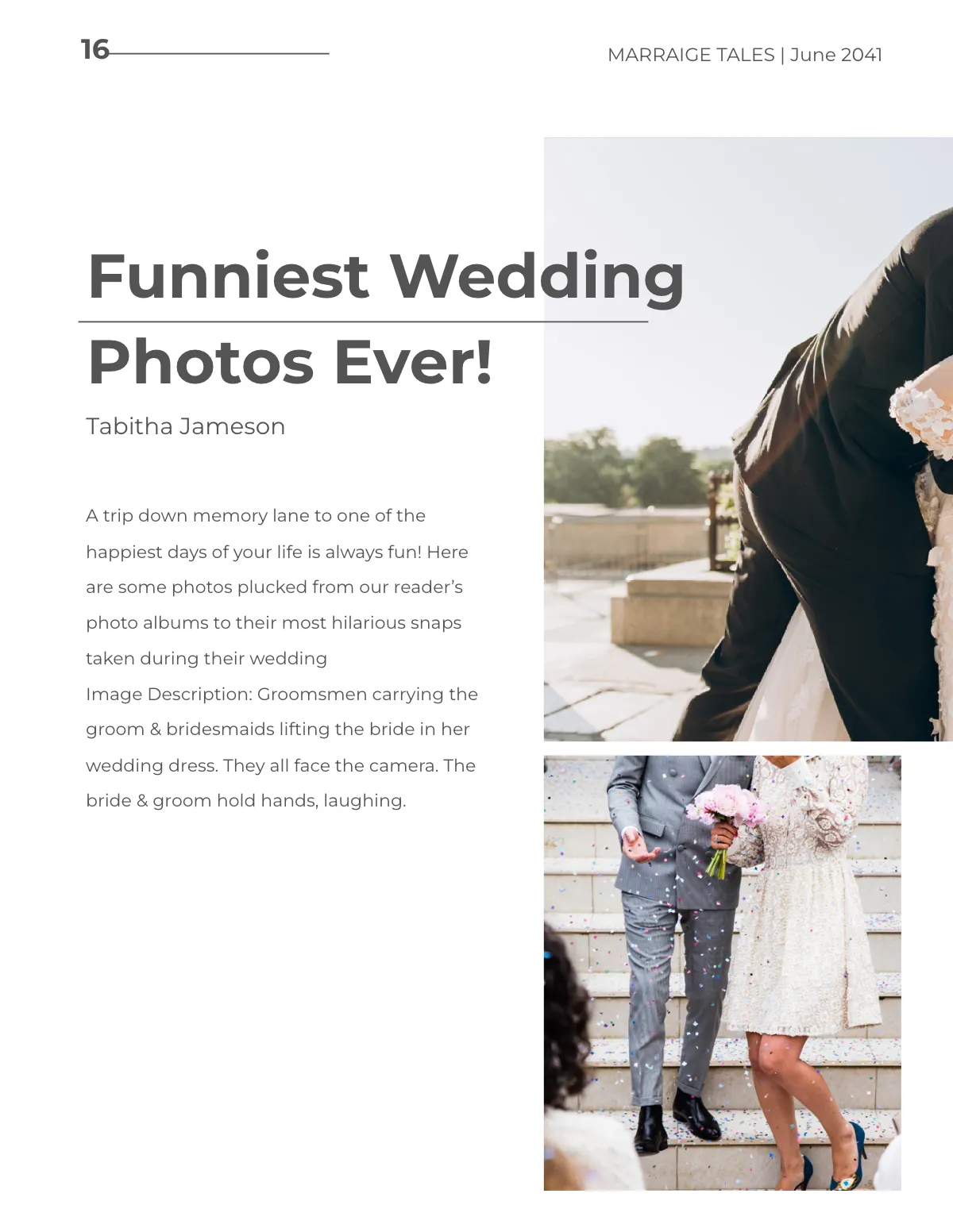 Free Printable Wedding Magazine Template to Edit Online