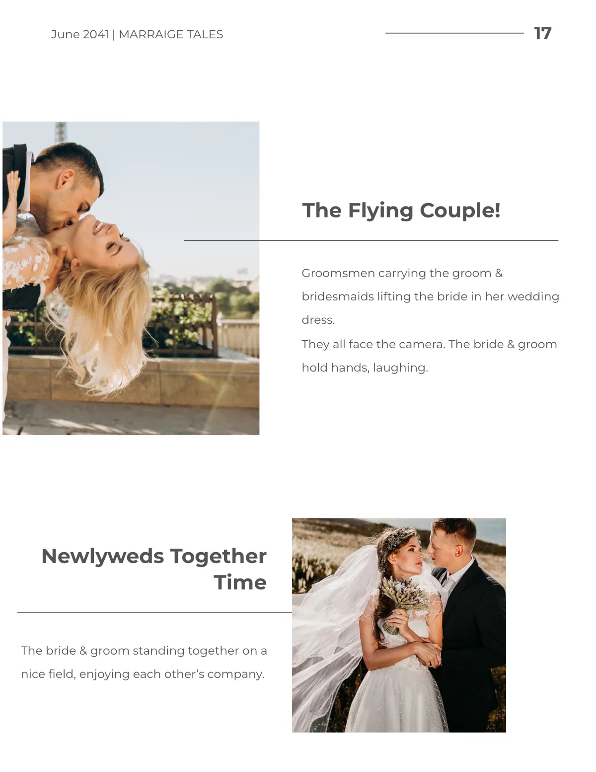 Free Printable Wedding Magazine Template to Edit Online