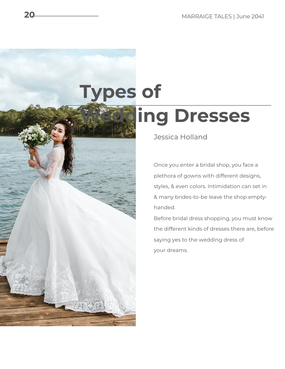 Free Printable Wedding Magazine Template to Edit Online