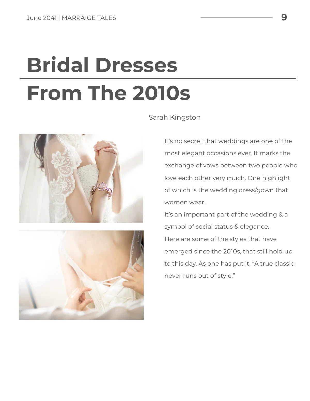 Free Printable Wedding Magazine Template to Edit Online