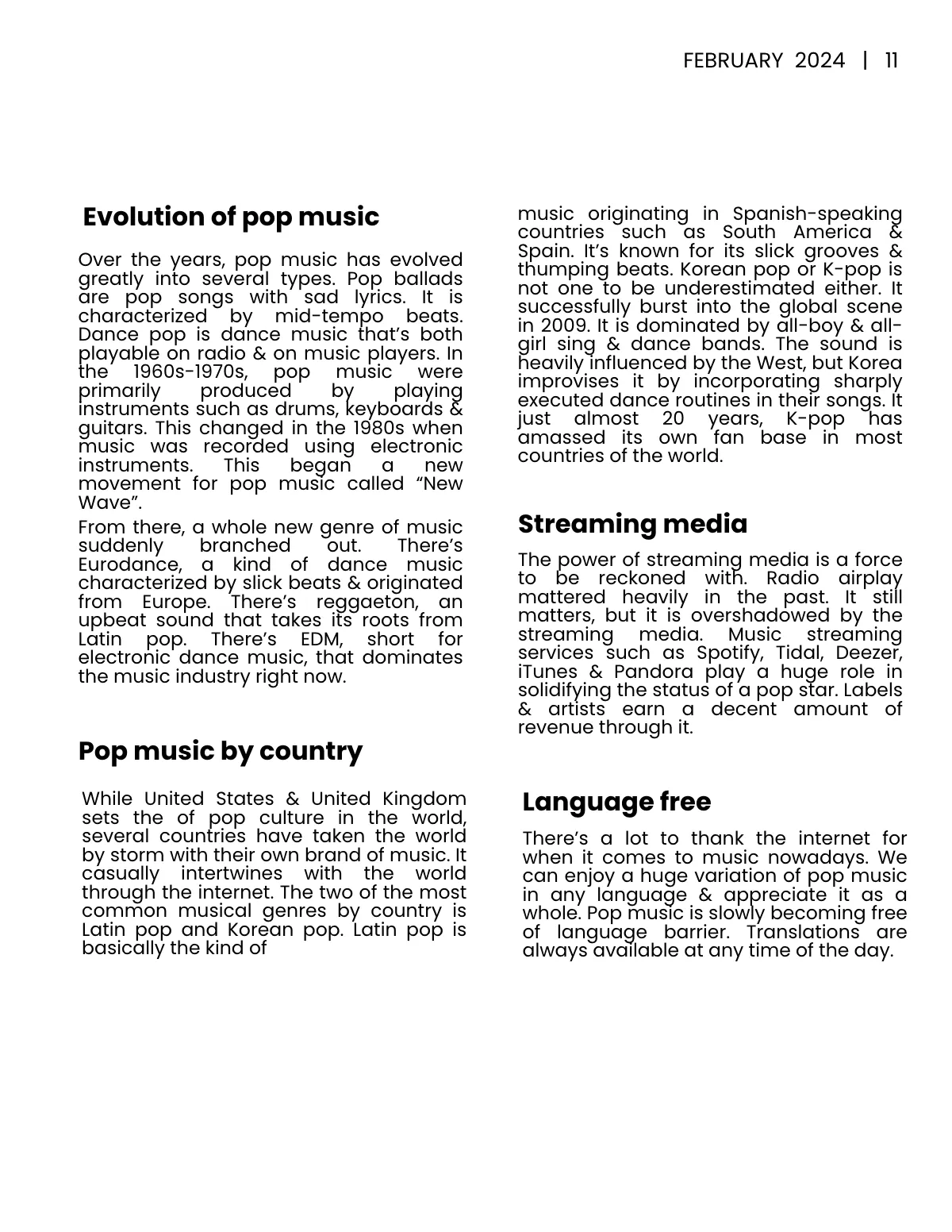 Free Simple Music Magazine Template to Edit Online