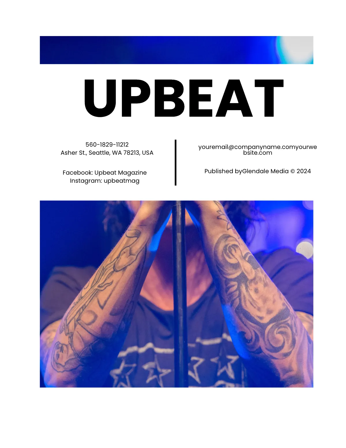 Free Simple Music Magazine Template to Edit Online
