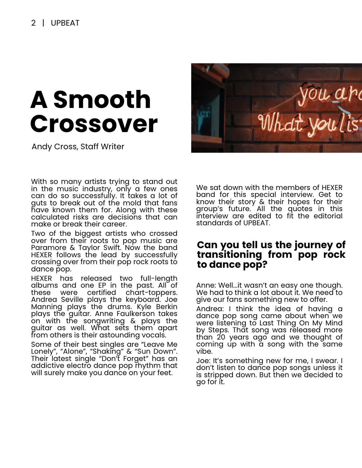 Free Simple Music Magazine Template to Edit Online