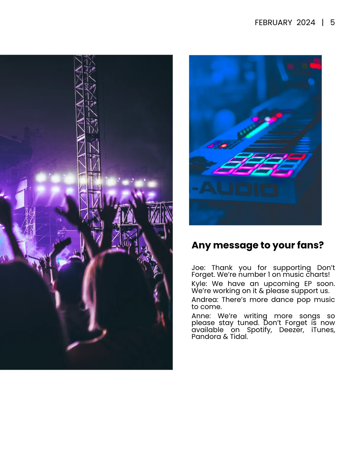 Free Simple Music Magazine Template to Edit Online