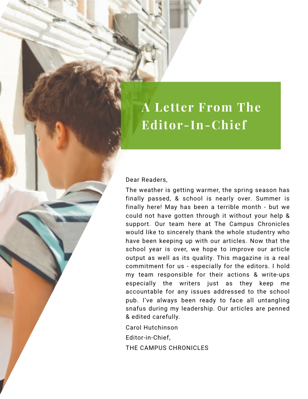 Free Simple School Magazine Template to Edit Online