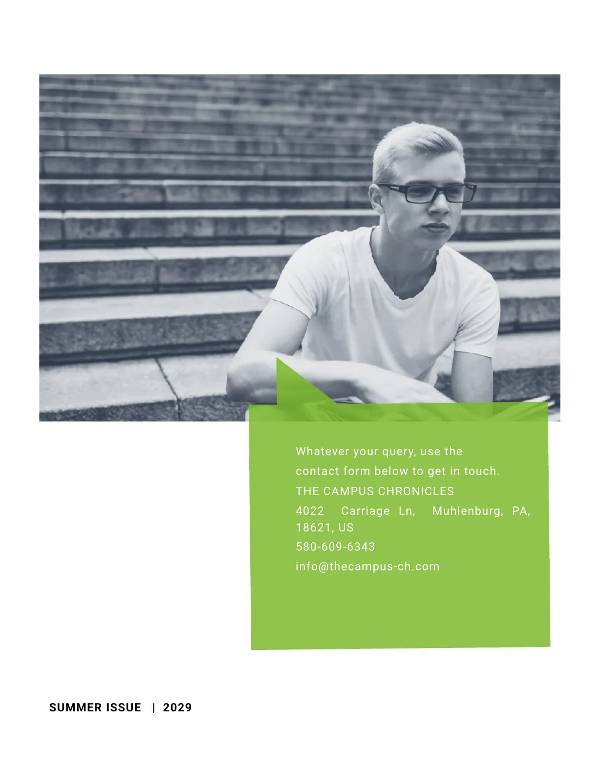 Free Simple School Magazine Template to Edit Online