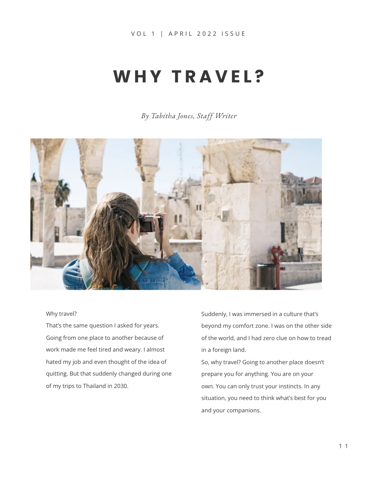 Free Travel Magazine Template to Edit Online