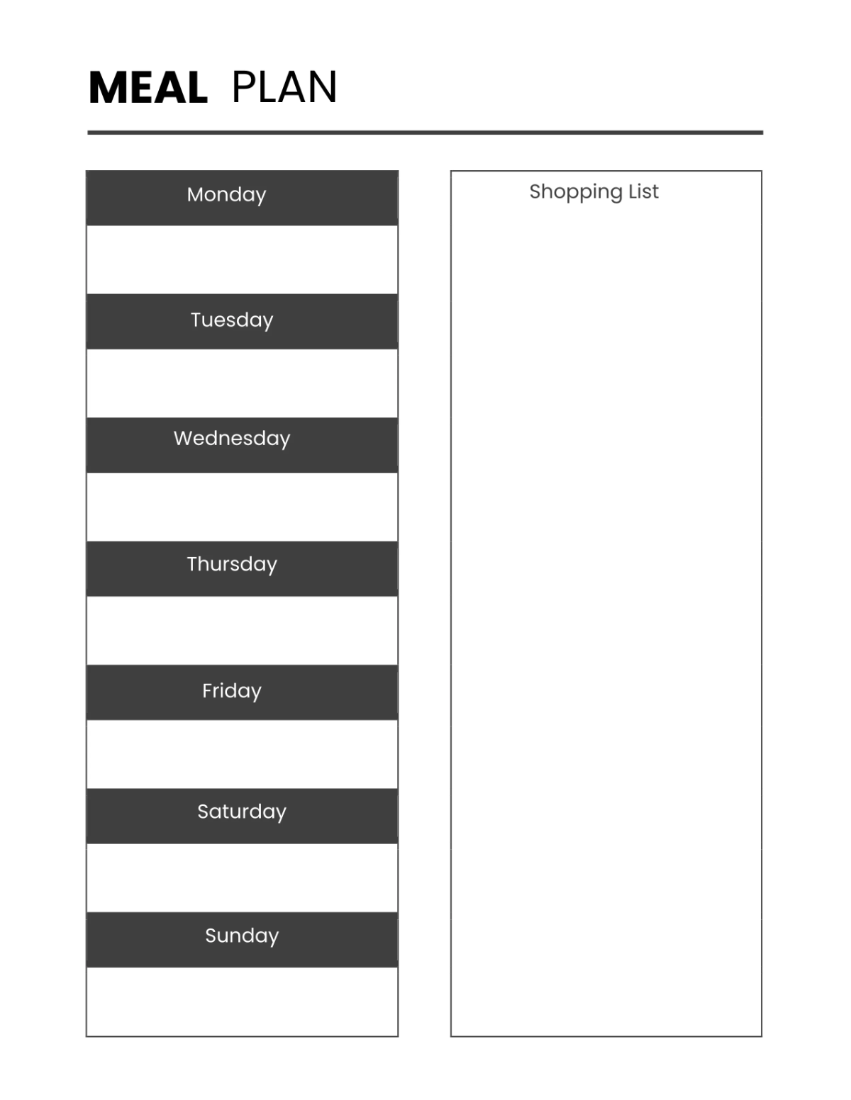 Free Printable Menu Planner Template to Edit Online