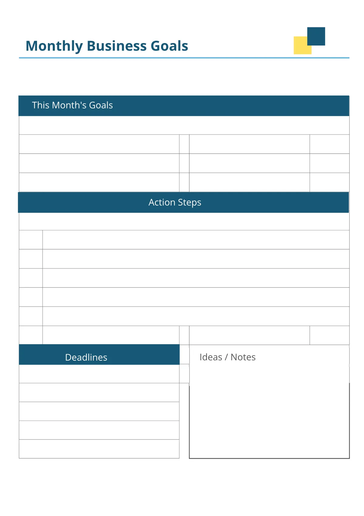 Free Printable Business Planner Template to Edit Online