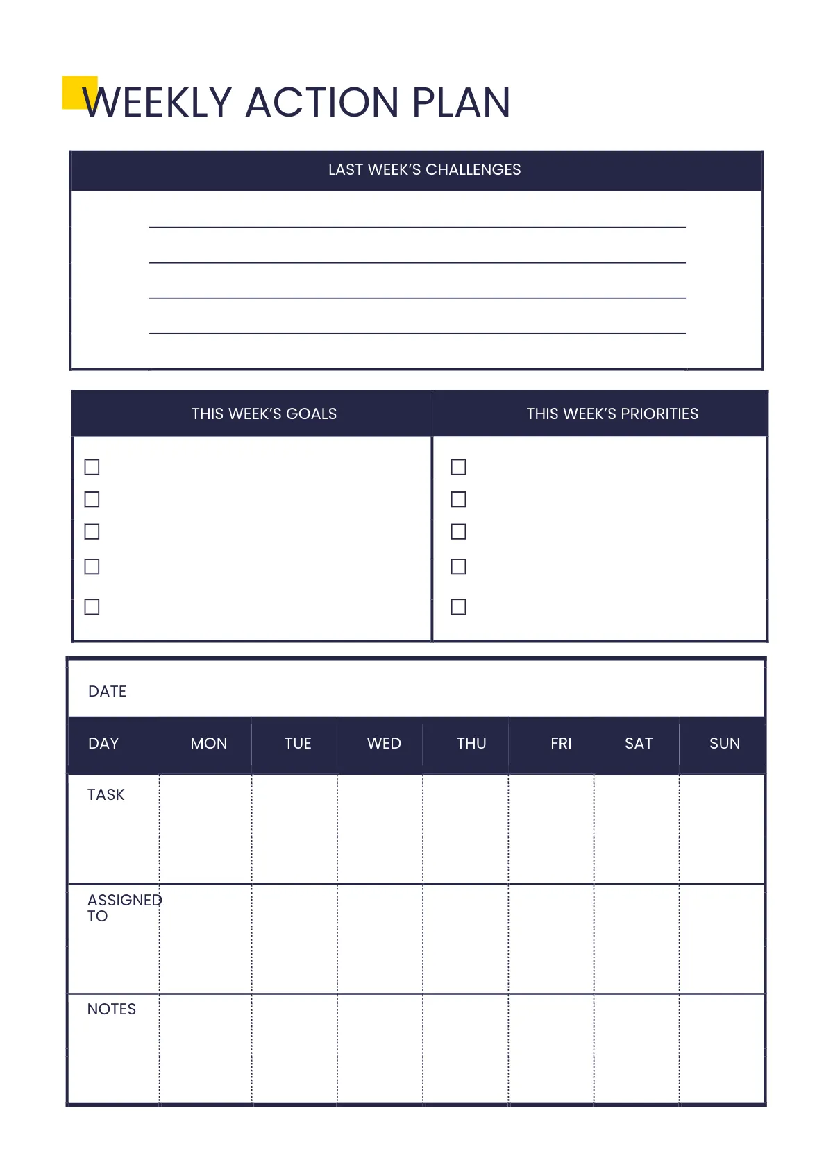 Free Simple Business Planner Template to Edit Online