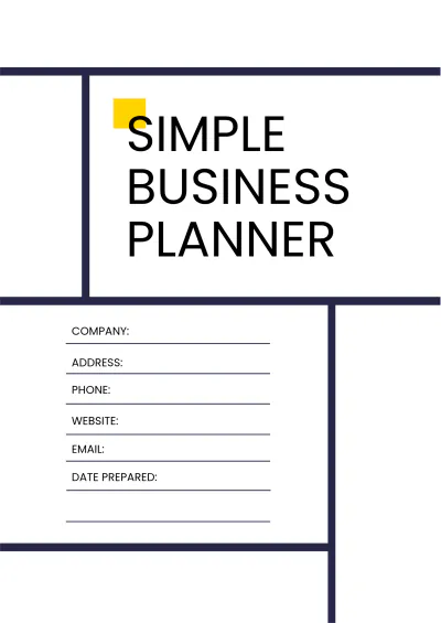 Free Simple Business Planner Template to Edit Online