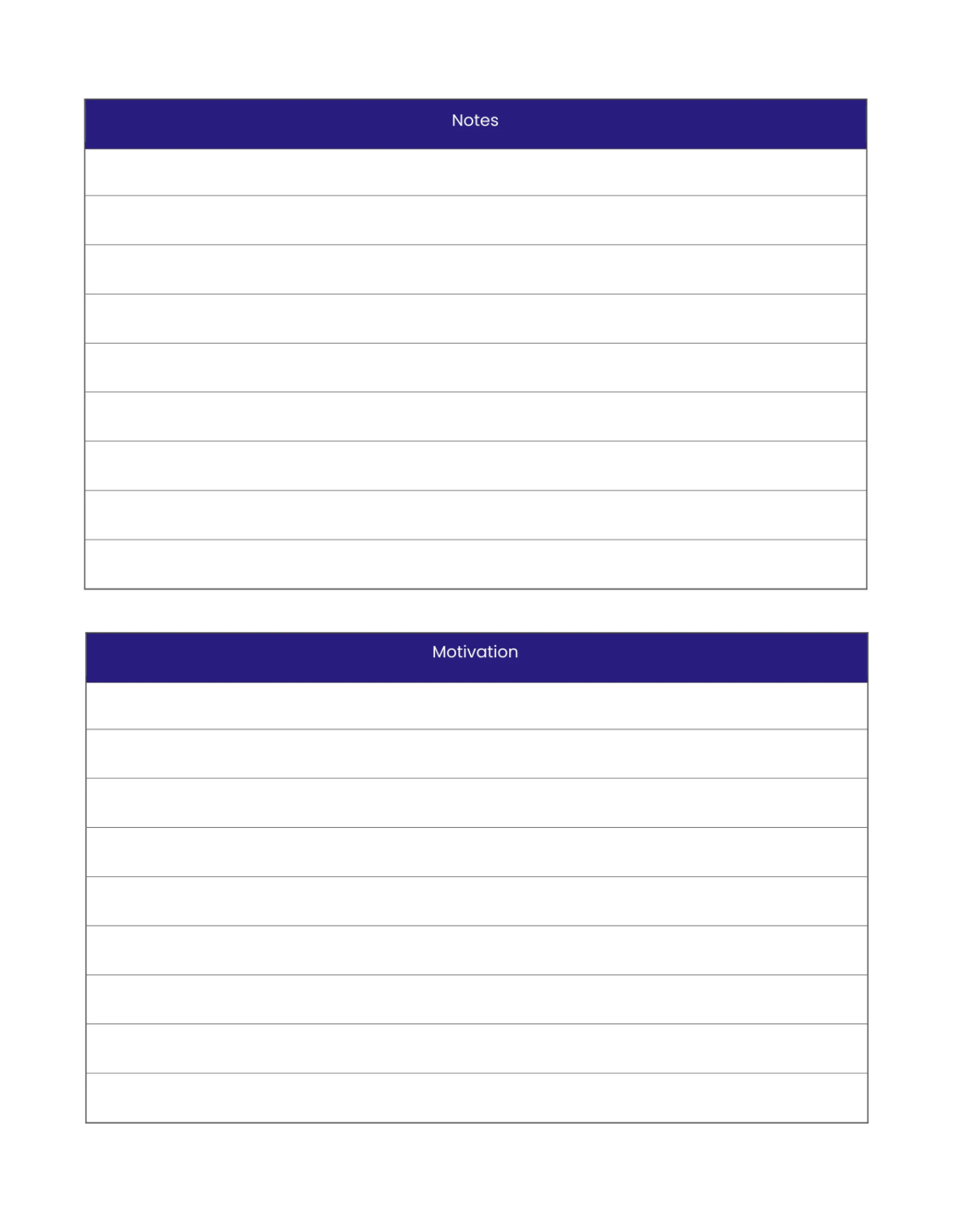 Free Sample Workout Planner Template to Edit Online