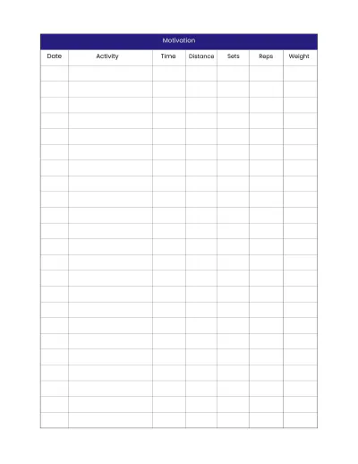 Free Sample Workout Planner Template to Edit Online