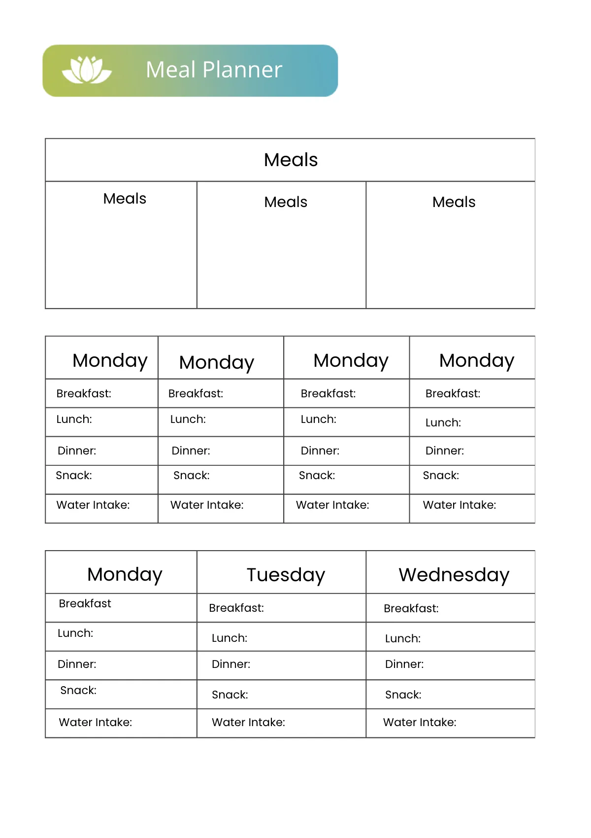 Free Printable Yoga/Meditation Planner Template to Edit Online