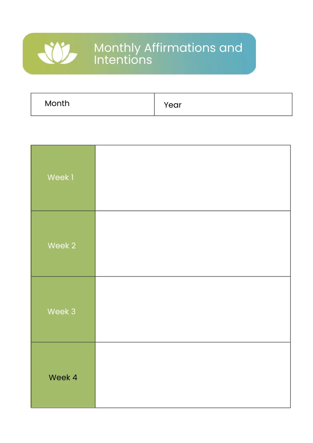 Free Printable Yoga/Meditation Planner Template to Edit Online