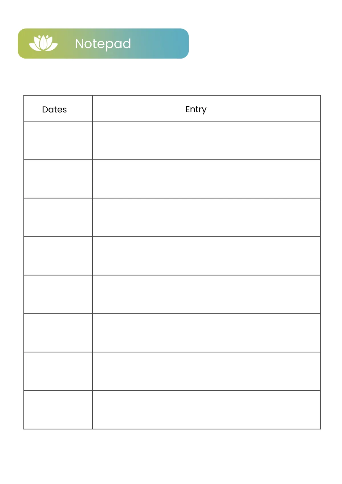 Free Printable Yoga/Meditation Planner Template to Edit Online