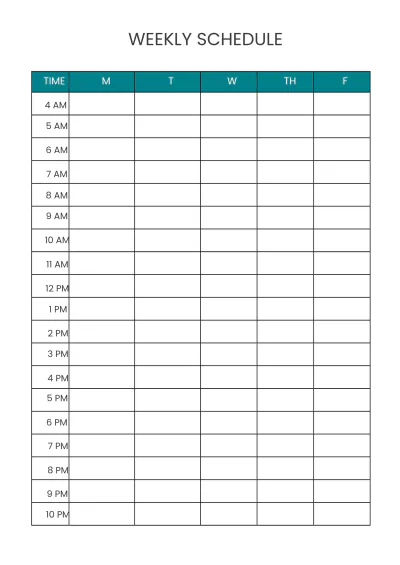 Free Hourly Schedule Planner Template to Edit Online