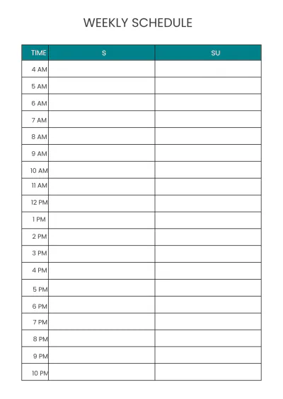 Free Hourly Schedule Planner Template to Edit Online