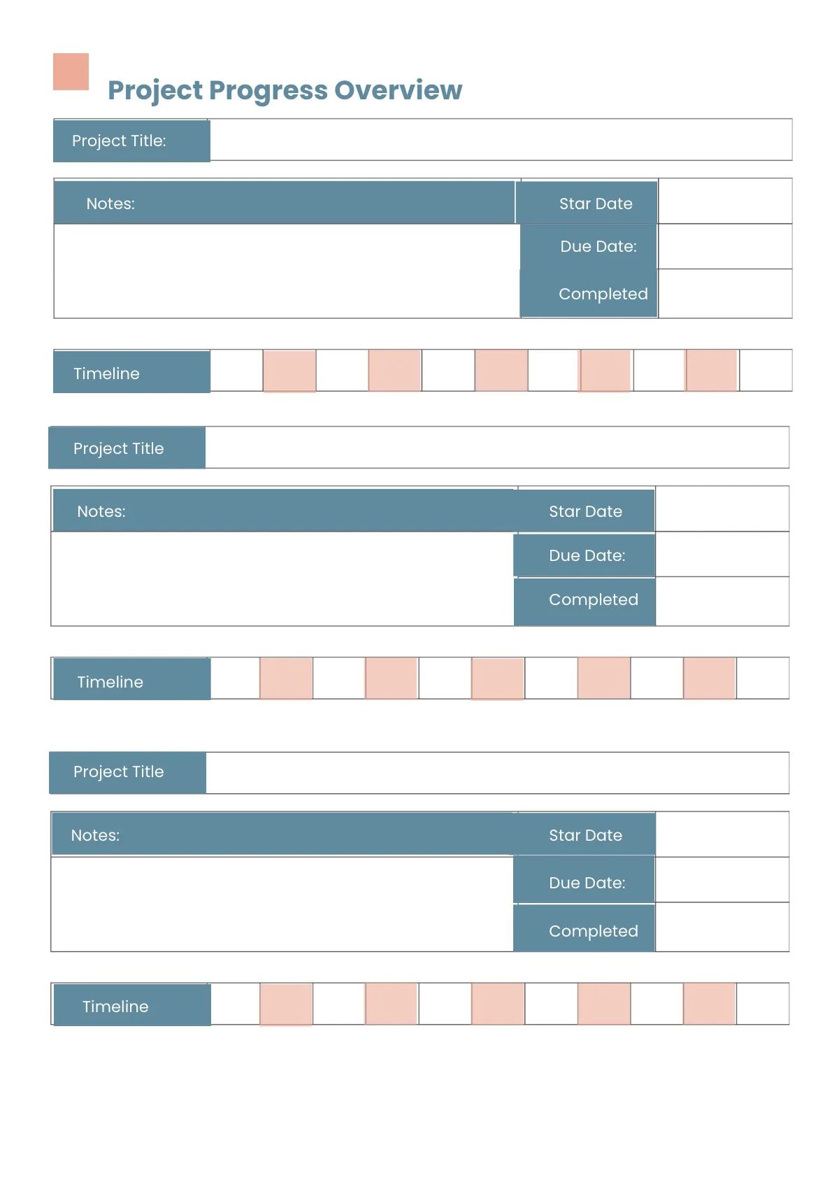 Free Sample Project Planner Template to Edit Online