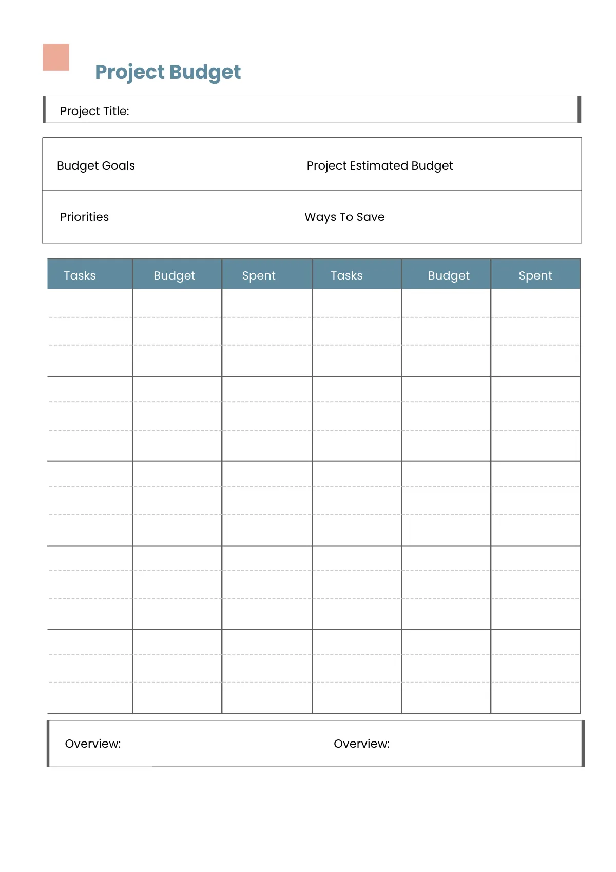 Free Sample Project Planner Template to Edit Online
