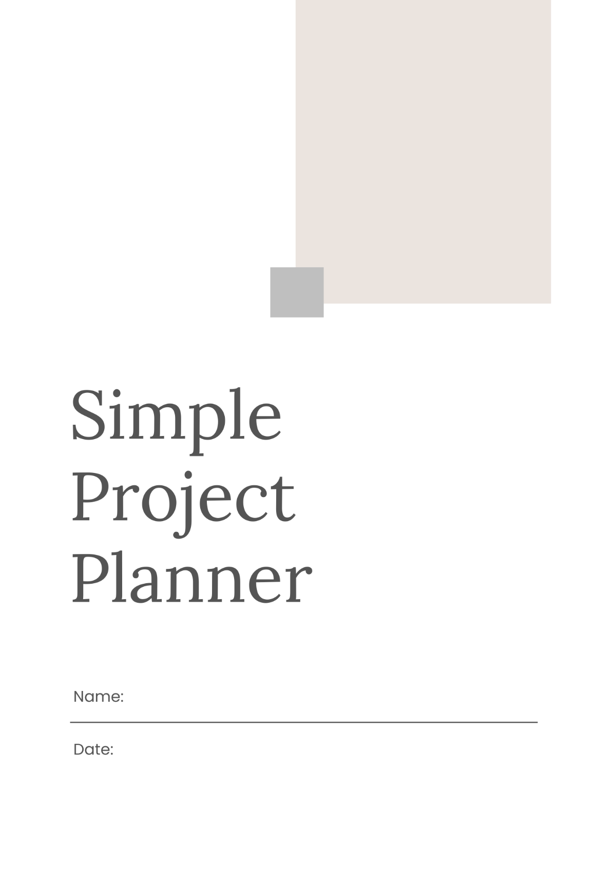 Simple Project Planner Template