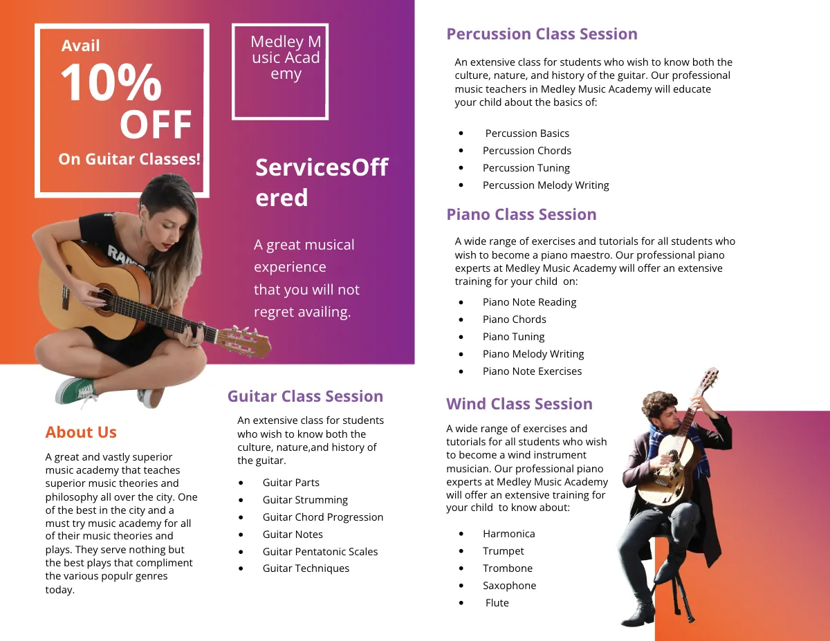 Free A5 Landscape Bi-Fold Brochure Template to Edit Online