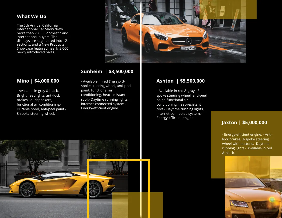 Free Car Show Bi-Fold Brochure Template to Edit Online