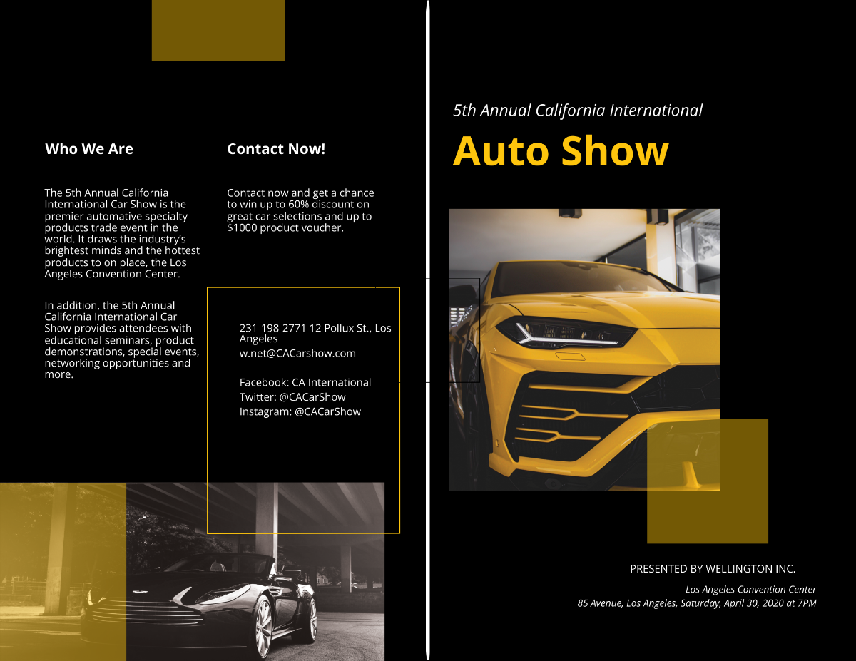 Car Show Bi-Fold Brochure Template - Edit Online & Download