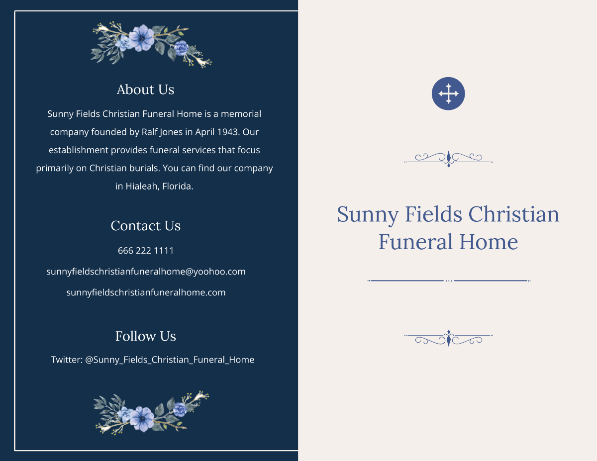 Christian Funeral Memorial Bi-Fold Brochure Template - Edit Online & Download