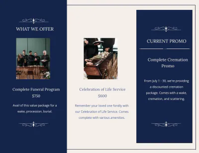 Free Christian Funeral Memorial Tri-Fold Brochure Template to Edit Online