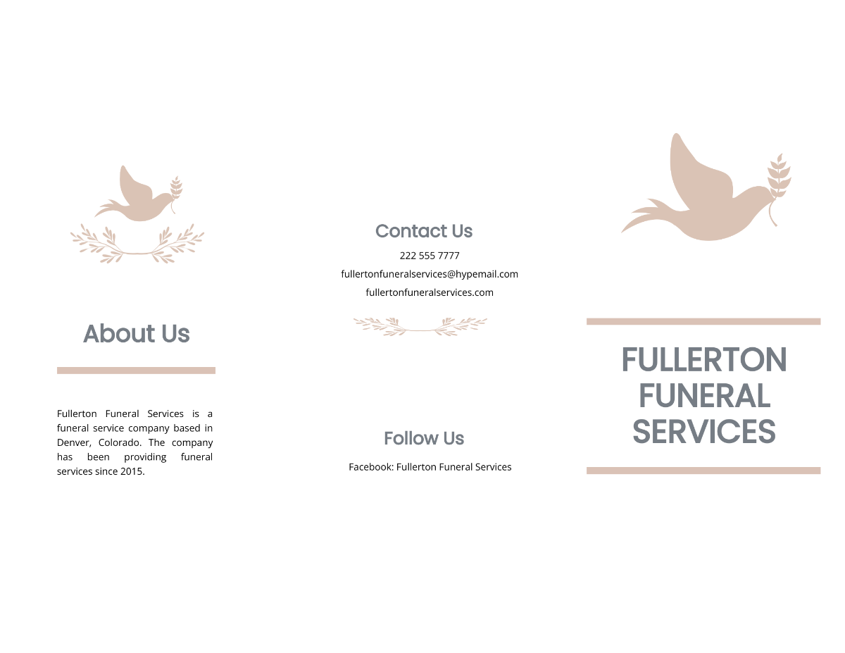 Mother /MOM Funeral Memorial Tri-fold Brochure Template
