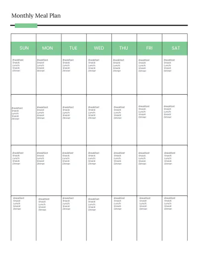 Free Online Diet Planner Template to Edit Online