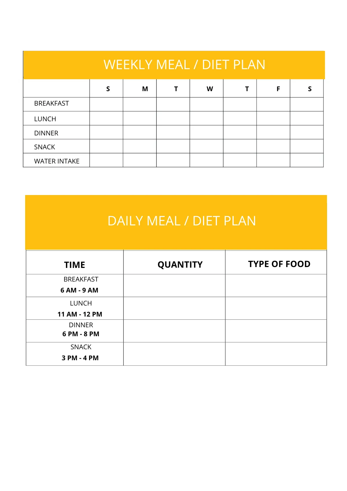 Free Monthly Diet Planner Template to Edit Online