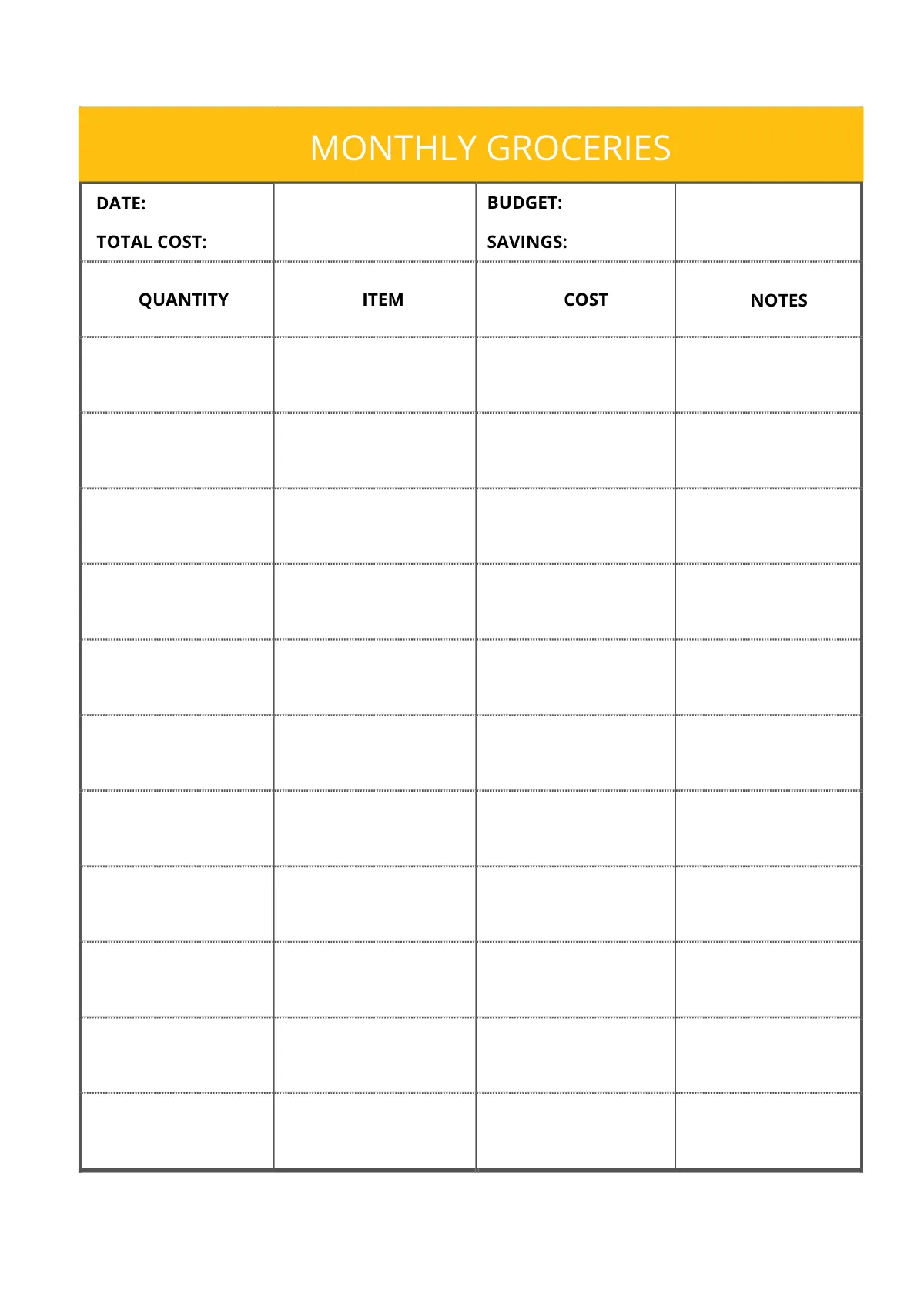 Free Monthly Diet Planner Template to Edit Online