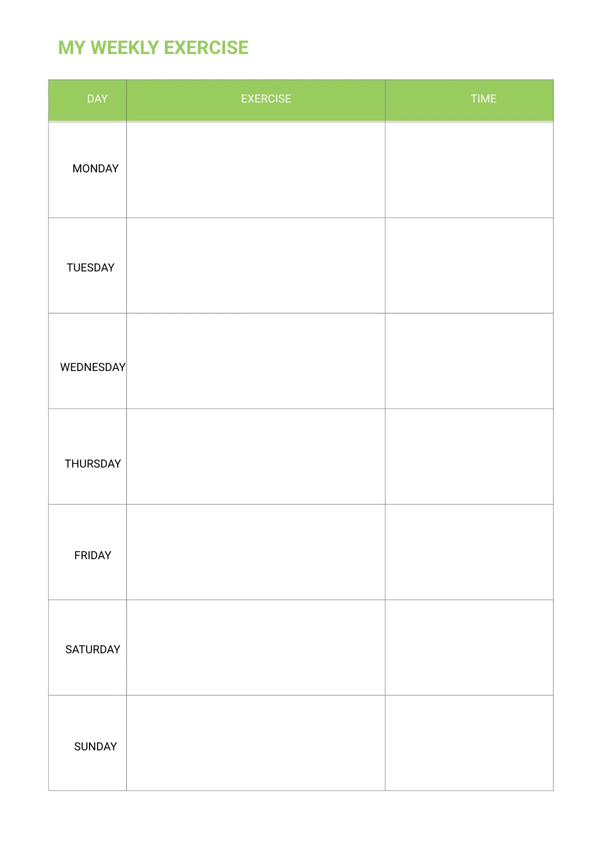 Free Weekly Diet Planner Template to Edit Online