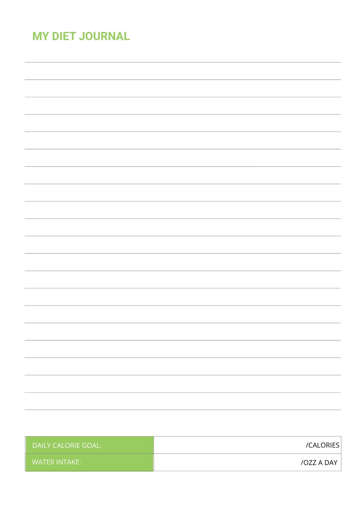 Free Weekly Diet Planner Template to Edit Online