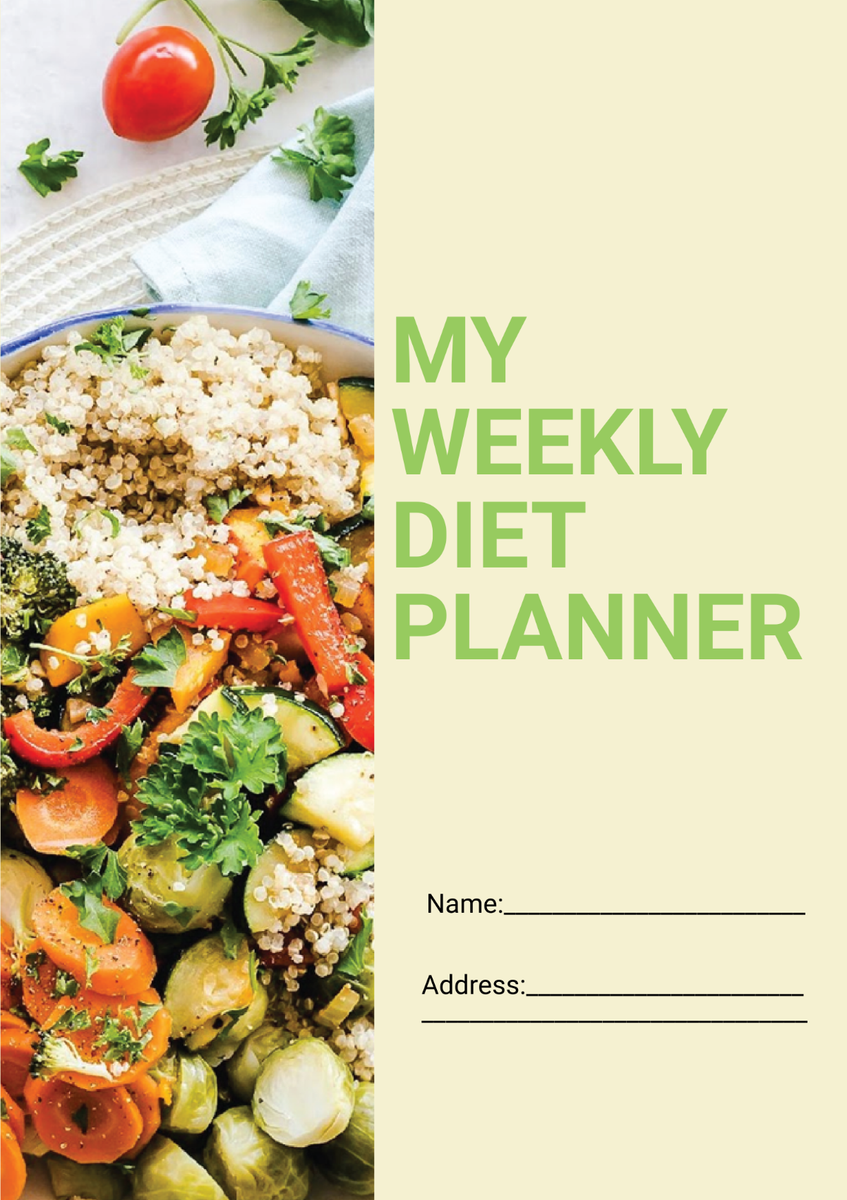 Weekly Diet Planner Template