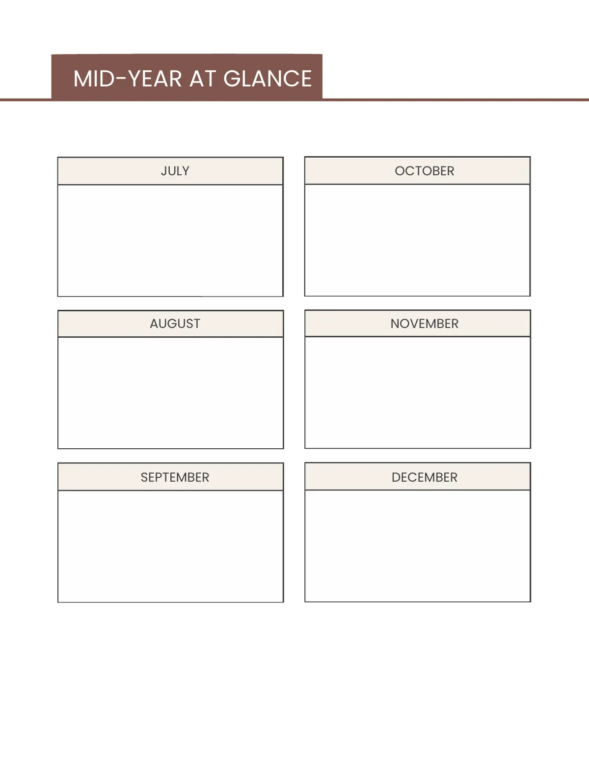 Free Mid Year Digital Planner Template to Edit Online