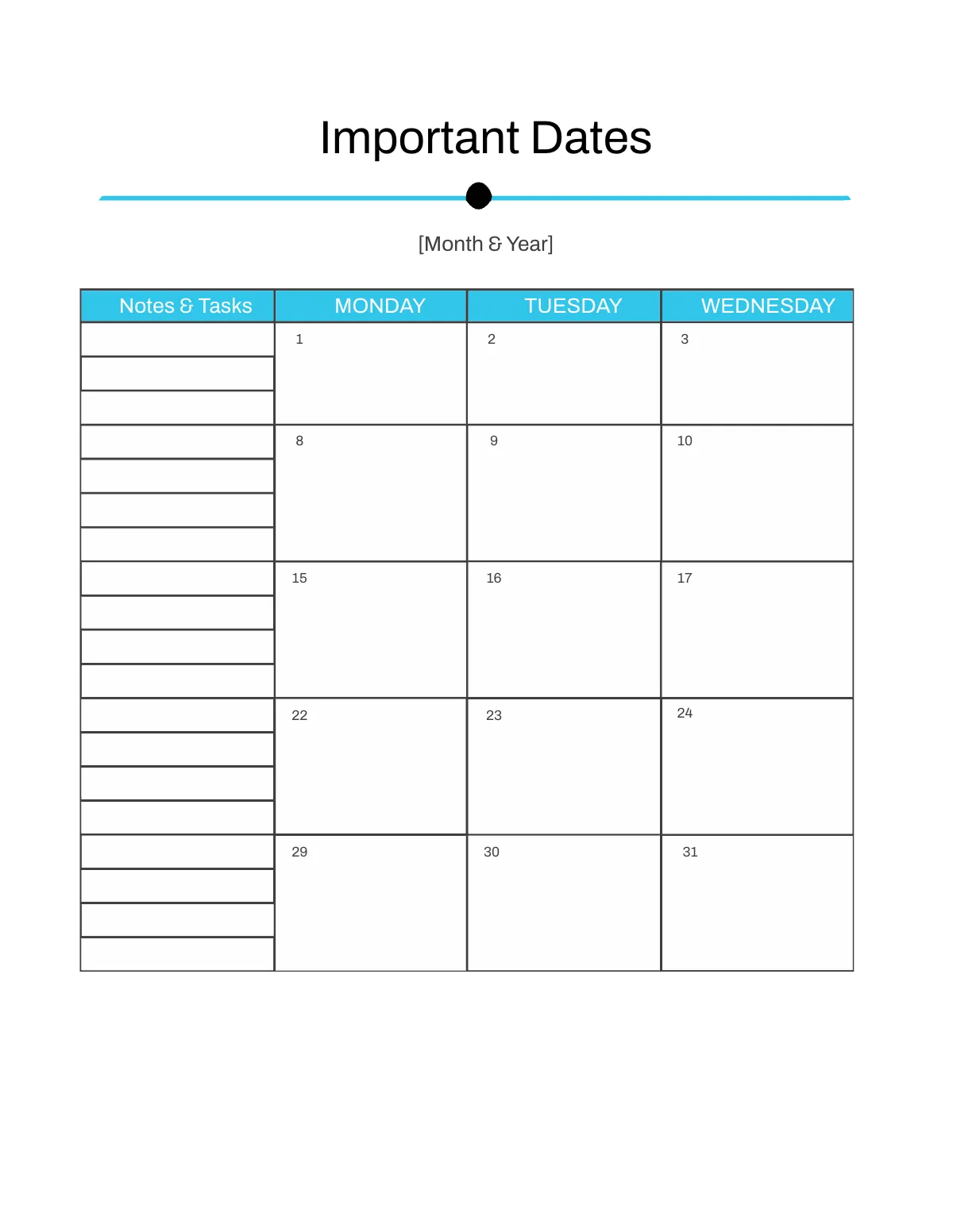 Free Minimalist Digital Planner Template to Edit Online