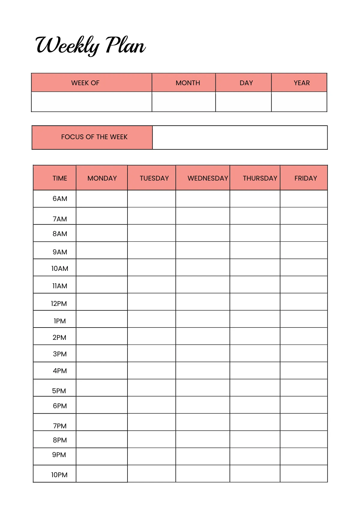 Free Printable Schedule Planner Template to Edit Online