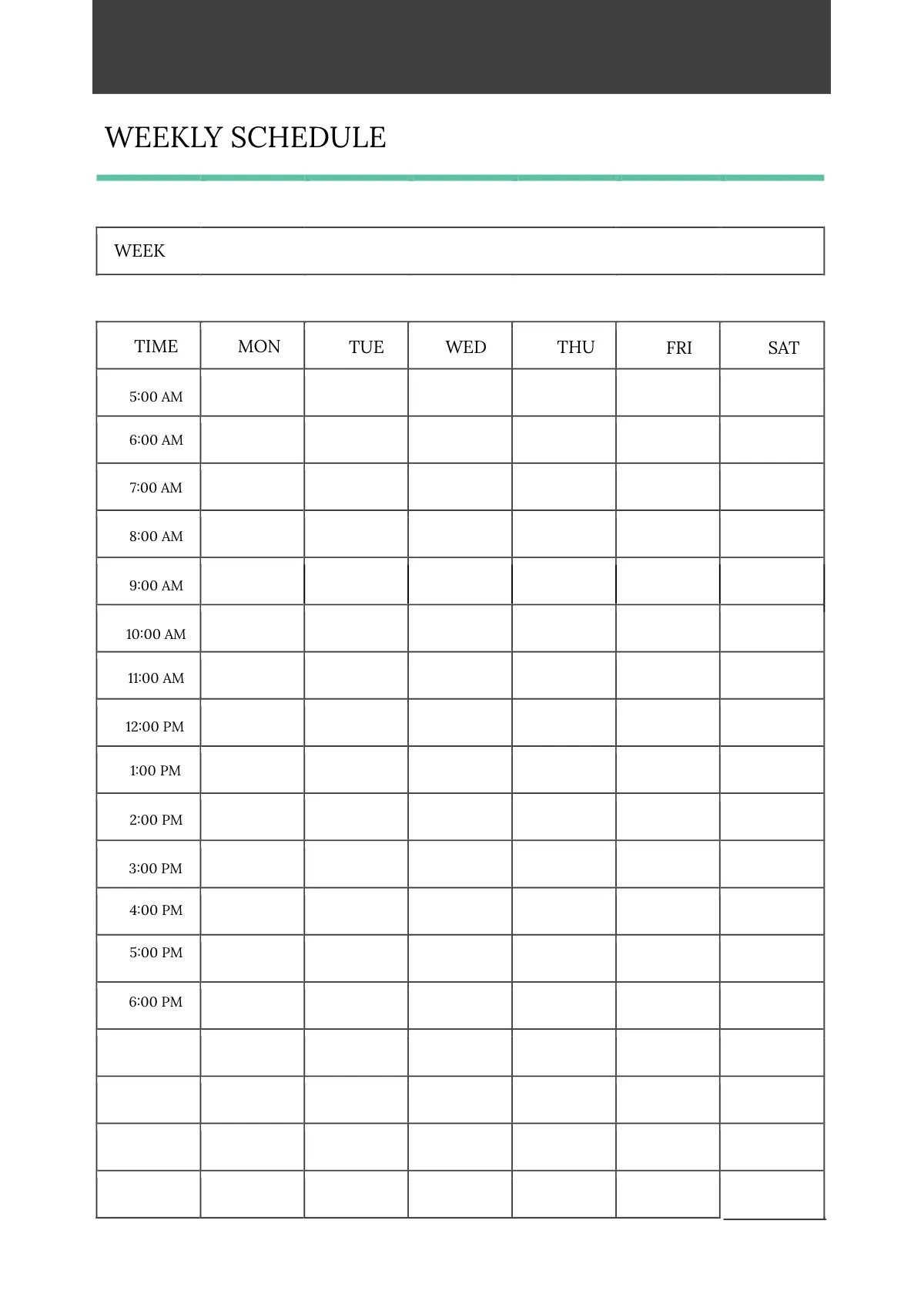 Free Simple Schedule Planner Template to Edit Online