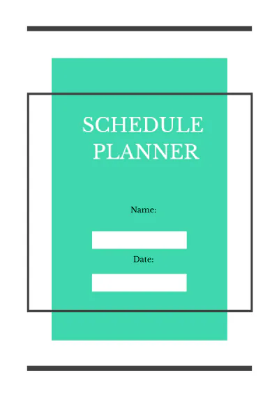 Free Simple Schedule Planner Template to Edit Online